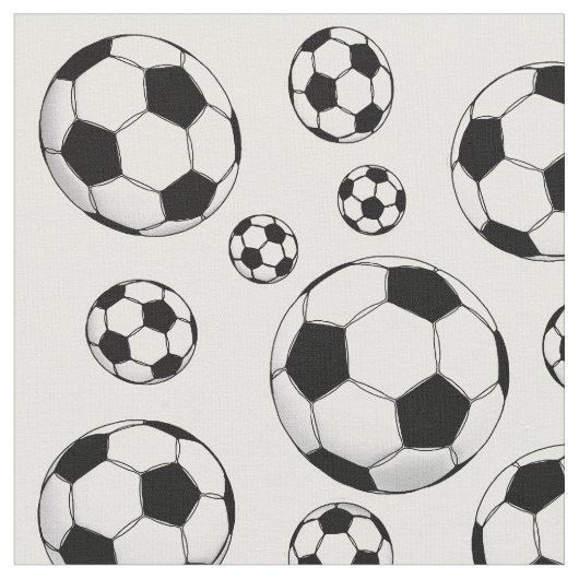 サッカーボールパターン ファブリック (クローズアップ)