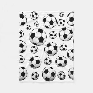 サッカーボールパターン フリースブランケット