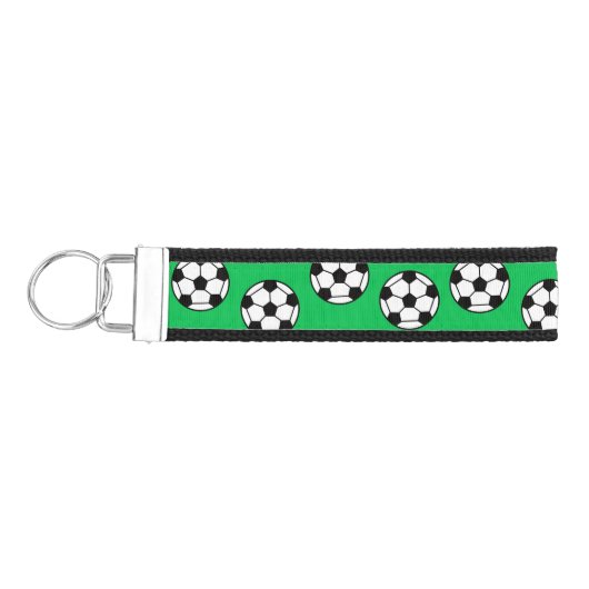 サッカーボールパターン リストバンドキーホルダー (鍵左)