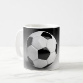 サッカーボールパーソナライズされたコーヒーマグカップ コーヒーマグカップ (正面左)