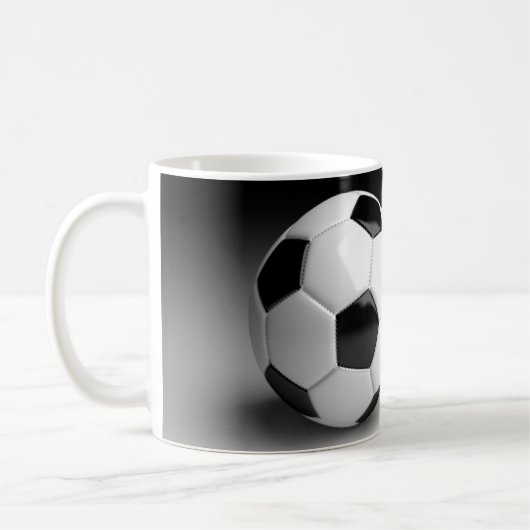サッカーボールパーソナライズされたコーヒーマグカップ コーヒーマグカップ (左)