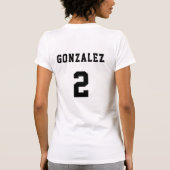 サッカーボールパーソナライズされたチームの名前と番号 Tシャツ (裏面)