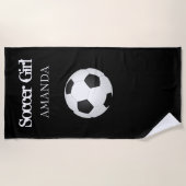 サッカーボールパーソナライズされたビーチタオルギフト ビーチタオル (正面)