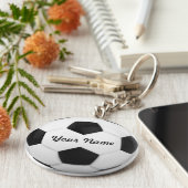 サッカーボールパーソナライズされた名 キーホルダー (側面)