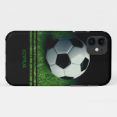 サッカーボールパーソナライズされた名 |サッカー Case-Mate iPhoneケース (裏面(横))