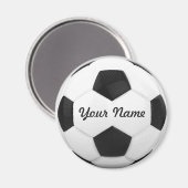 サッカーボールパーソナライズされた名 マグネット (正面/裏面)