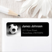 サッカーボールパーソナライズされた差出人住所ラベル ラベル (インサイチュ)