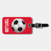 サッカーボールパーソナライズされた ラゲッジタグ (正面横)