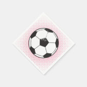 サッカーボールパーティーナプキン – ピンク スタンダードカクテルナプキン (角)