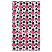 サッカーボールピンクガール誕生日パーティー スモールペーパーバッグ