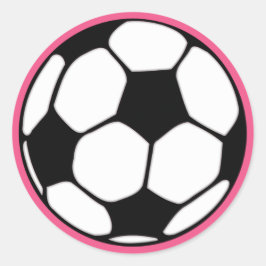 サッカーボールピンクガール誕生日パーティー ラウンドシール