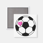 サッカーボールピンクHrt マグネット (正面/裏面)