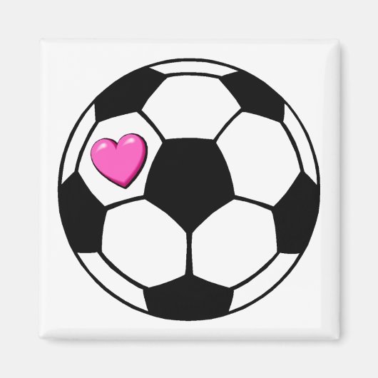サッカーボールピンクHrt マグネット (正面)