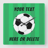 サッカーボールフィールドスポーツ スクエア壁時計 (正面)