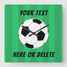 サッカーボールフィールドスポーツ スクエア壁時計