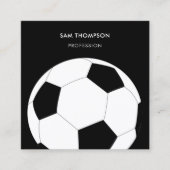 サッカーボールフットボールトレーナーコーチ スクエア名刺 (正面)