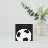 サッカーボールフットボールトレーナーコーチ スクエア名刺 (スタンド正面)