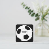 サッカーボールフットボールトレーナーソーシャルメディアのアイコン スクエア名刺 (スタンド正面)