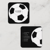 サッカーボールフットボールトレーナーソーシャルメディアのアイコン スクエア名刺 (正面/裏面)