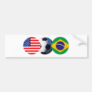サッカーボールブラジル及び米国はjGibneyに博物館印を付けます バンパーステッカー