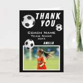 サッカーボールブラックスポーツコーチ サンキューカード (正面)
