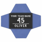 サッカーボールブルーブラック(チーム名番号あり) サッカーボール (フラット)