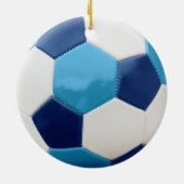 サッカーボールブルー セラミックオーナメント (裏面)