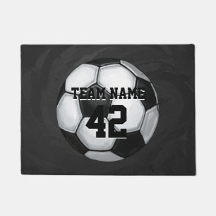 サッカーボールプレーヤー名前および数 ドアマット