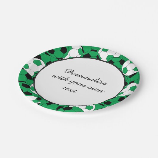 サッカーボールプレーヤー| DIYの文字|の緑 ペーパープレート (アングル)