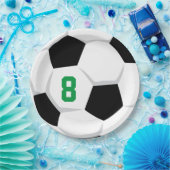 サッカーボールプレーヤーNUMBERファン子供パーティーおもしろい ペーパープレート (パーティー)
