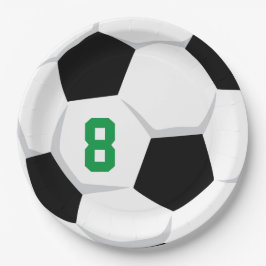 サッカーボールプレーヤーNUMBERファン子供パーティーおもしろい ペーパープレート