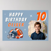 サッカーボールヘルメットカートゥーンフォトバースデーパーティー ポスター (正面)