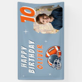 サッカーボールヘルメットカートゥーンフォトバースデーパーティー 横断幕 (縦)