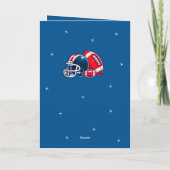 サッカーボールヘルメットマンガハッピーバースデー カード (裏面)