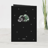 サッカーボールヘルメットマンガハッピーバースデー カード (裏面)