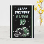 サッカーボールヘルメットマンガハッピーバースデー カード (黄色い花)