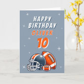 サッカーボールヘルメットマンガハッピーバースデー カード (黄色い花)