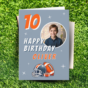 サッカーボールヘルメットマンガートフォト誕生日 カード