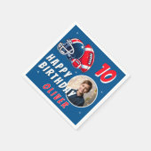 サッカーボールヘルメットマンガートフォト誕生日 スタンダードカクテルナプキン (角)