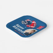 サッカーボールヘルメットマンガートフォト誕生日 ペーパープレート (傾斜あり)