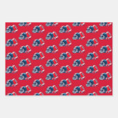 サッカーボールヘルメットマンガートフォト誕生日 ラッピングペーパーシート (正面2)