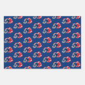 サッカーボールヘルメットマンガートフォト誕生日 ラッピングペーパーシート (正面2)