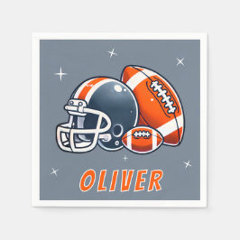 サッカーボールヘルメットマンガ誕生日パーティー スタンダードカクテルナプキン