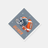 サッカーボールヘルメットマンガ誕生日パーティー スタンダードカクテルナプキン (角)