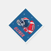 サッカーボールヘルメットマンガ誕生日パーティー スタンダードカクテルナプキン (角)