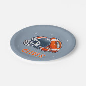 サッカーボールヘルメットマンガ誕生日パーティー ペーパープレート (アングル)