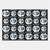 サッカーボールボールキッズハッピーバースデー時代写真 ラッピングペーパーシート (正面2)