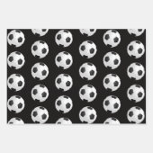 サッカーボールボールパターンキッズネーム誕生日 ラッピングペーパーシート (正面2)