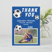 サッカーボールボールブルースポーツコーチ サンキューカード (スタンド正面)