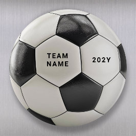 サッカーボールマグネット | 個人用チーム名と年 マグネット